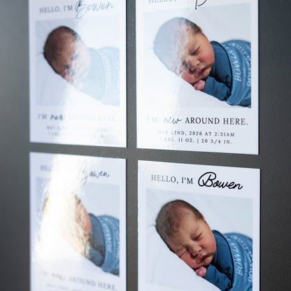 3.25" x 4" LaVerne Rose Custom Birth Announcement Photo Magnets