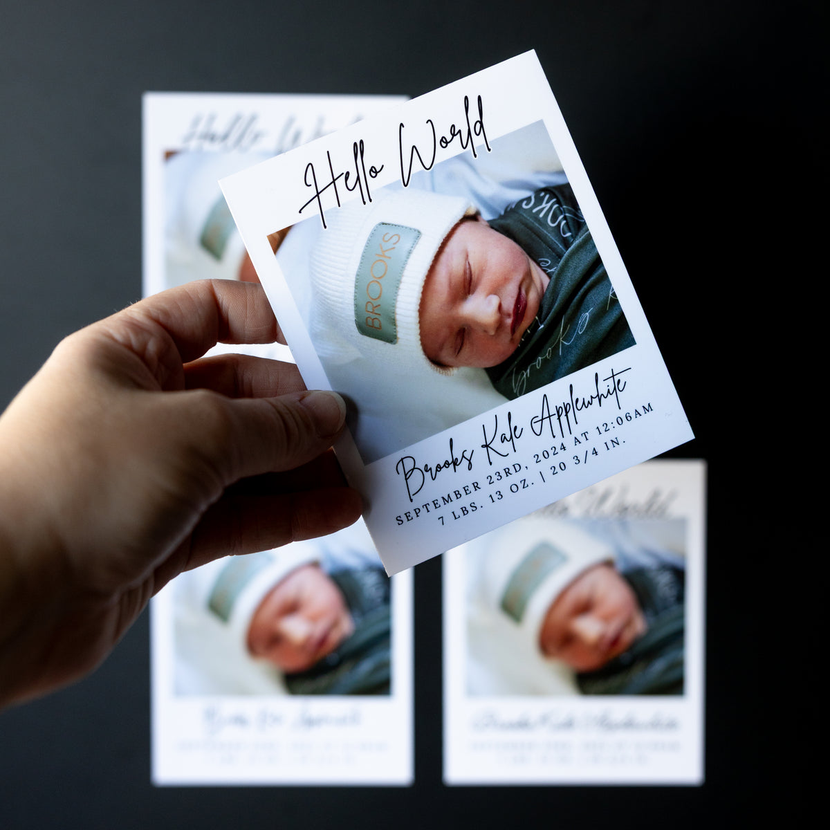3.25" x 4" Debra Hydrangea Custom Birth Announcement Photo Magnets