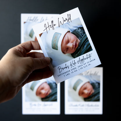 3.25" x 4" Debra Hydrangea Custom Birth Announcement Photo Magnets