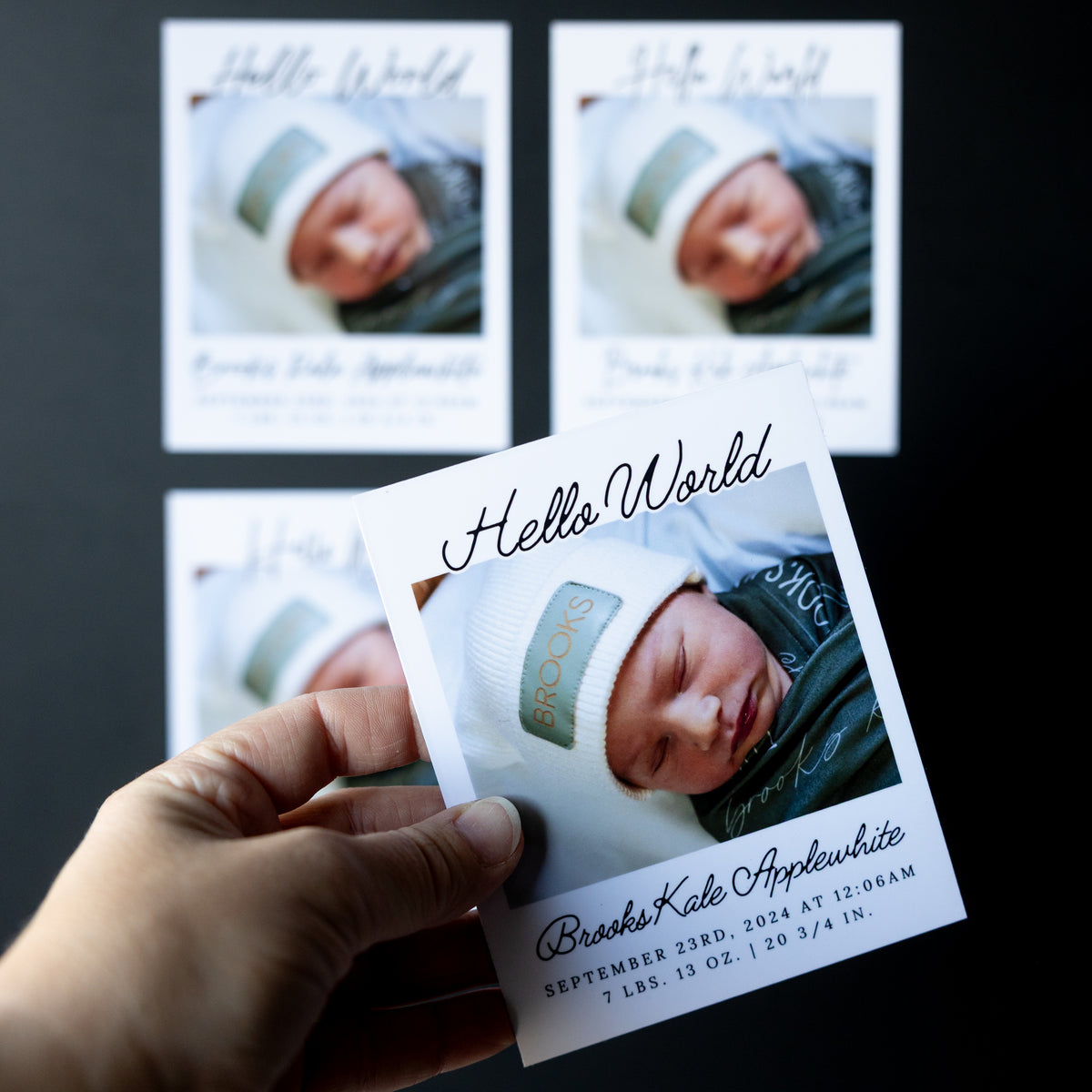 3.25" x 4" Debra Marigold Custom Birth Announcement Photo Magnets