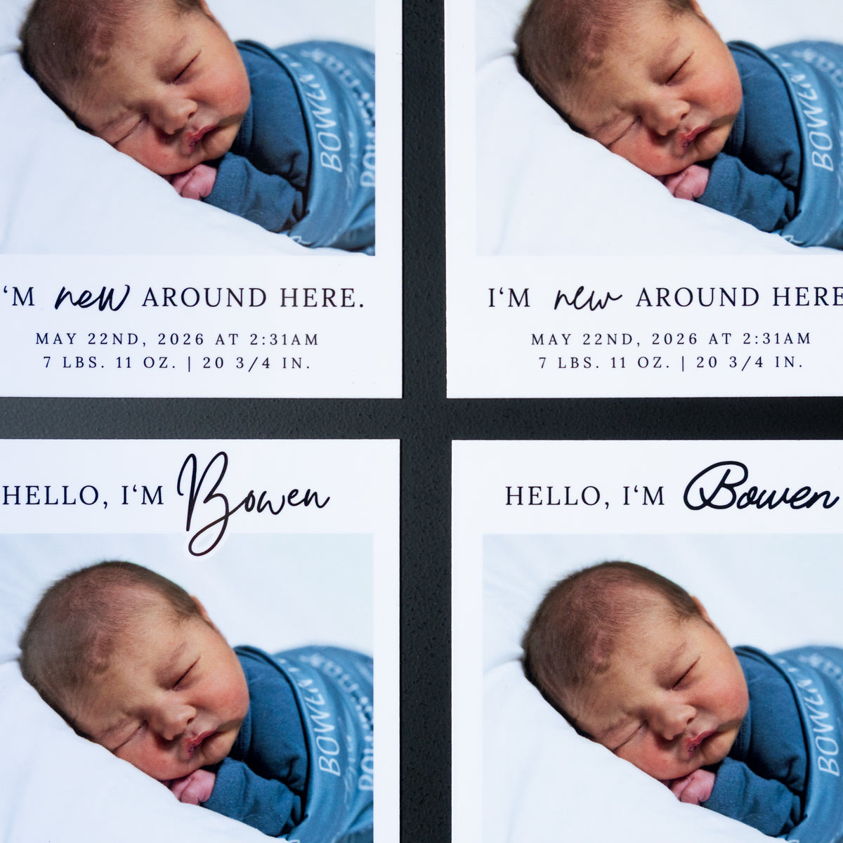 4" x 5" LaVerne Marigold Custom Birth Announcement Photo Magnets