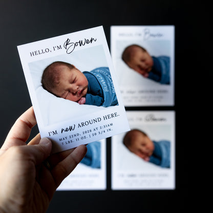 4" x 5" LaVerne Rose Custom Birth Announcement Photo Magnets