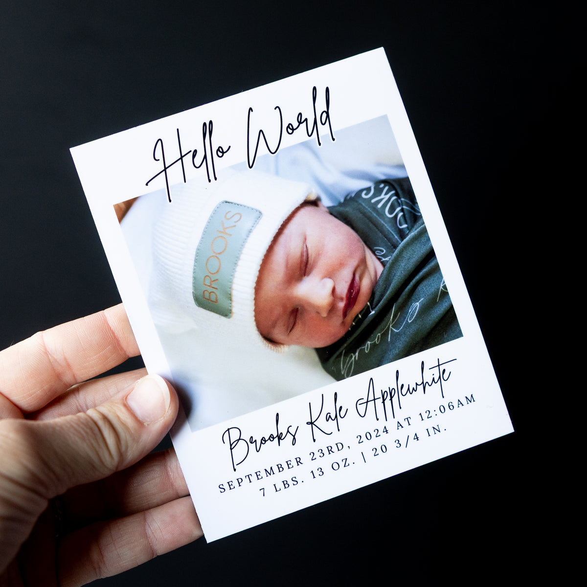 4" x 5" Debra Hydrangea Custom Birth Announcement Photo Magnets