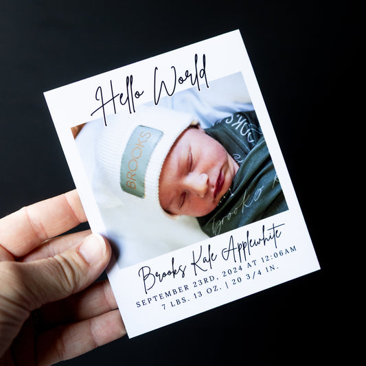 4" x 5" Debra Hydrangea Custom Birth Announcement Photo Magnets