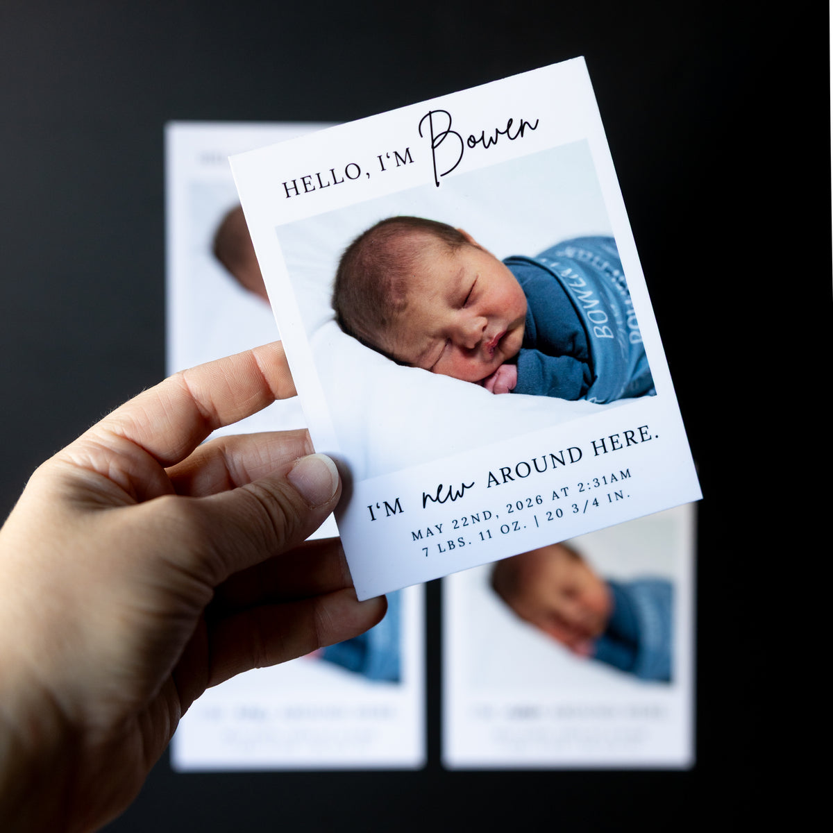 3.25" x 4" LaVerne Hydrangea Custom Birth Announcement Photo Magnets