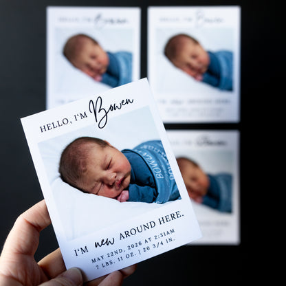 3.25" x 4" LaVerne Gardenia Custom Birth Announcement Photo Magnets