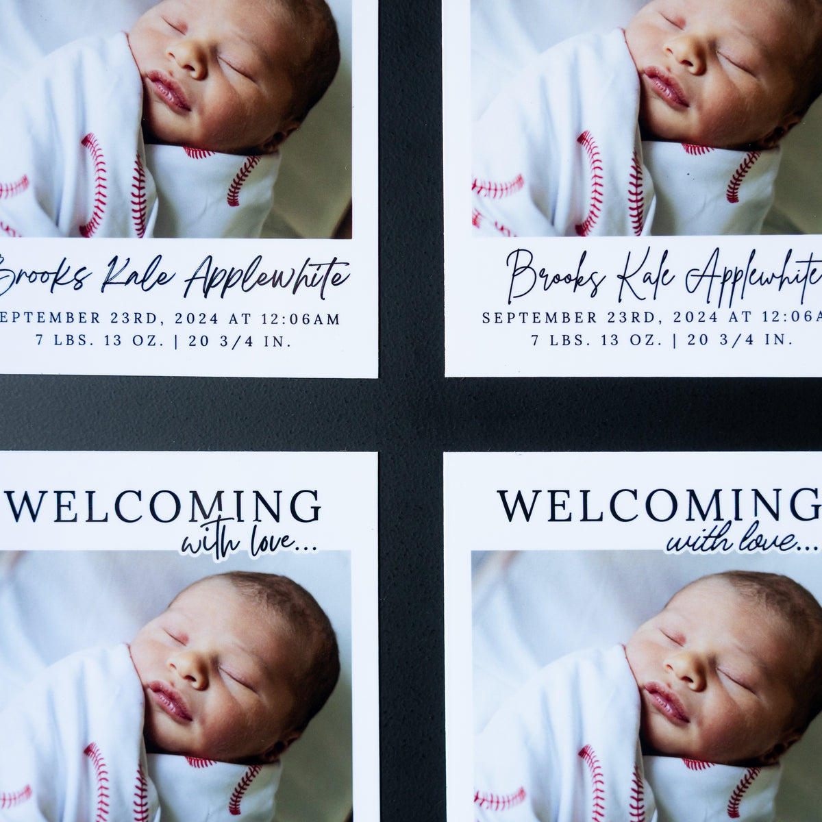 4" x 5" Mary Jo Rose Custom Birth Announcement Photo Magnets