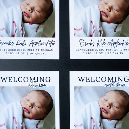 4" x 5" Mary Jo Rose Custom Birth Announcement Photo Magnets