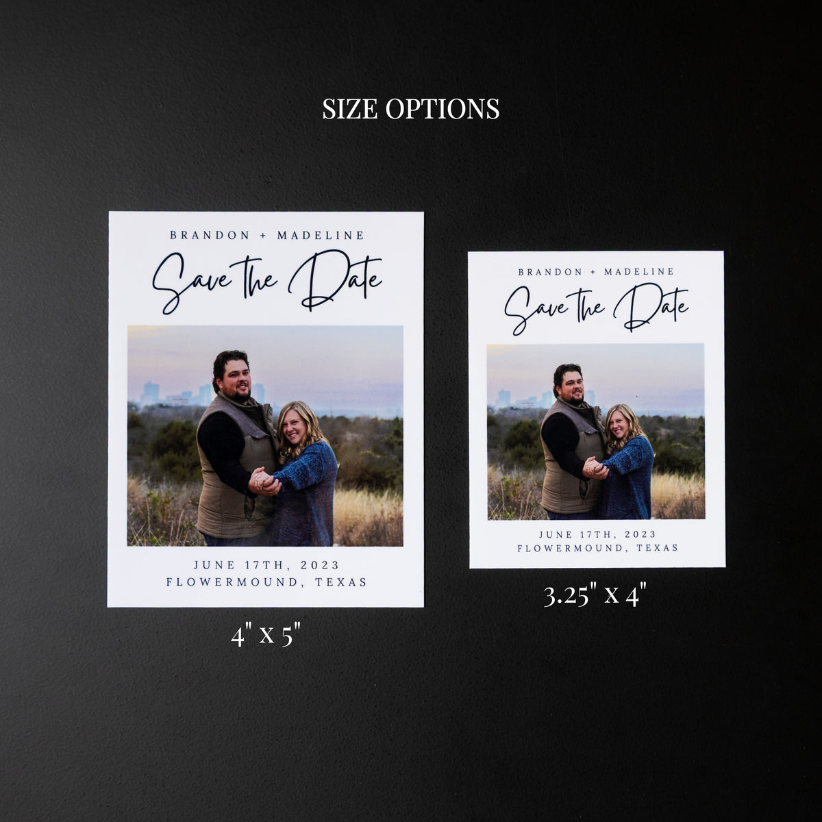 4" x 5" Catherine Gardenia Custom Save the Date Photo Magnets