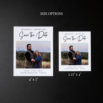 3.25" x 4" Catherine Gardenia Custom Save the Date Photo Magnets