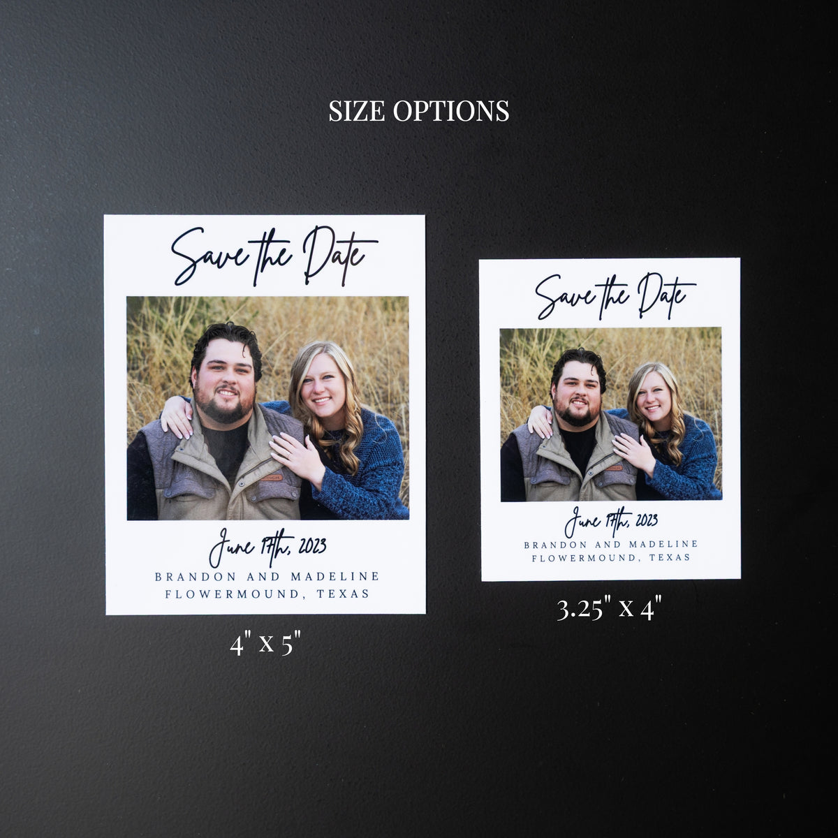 3.25" x 4" Genevieve Hydrangea Custom Save the Date Photo Magnets