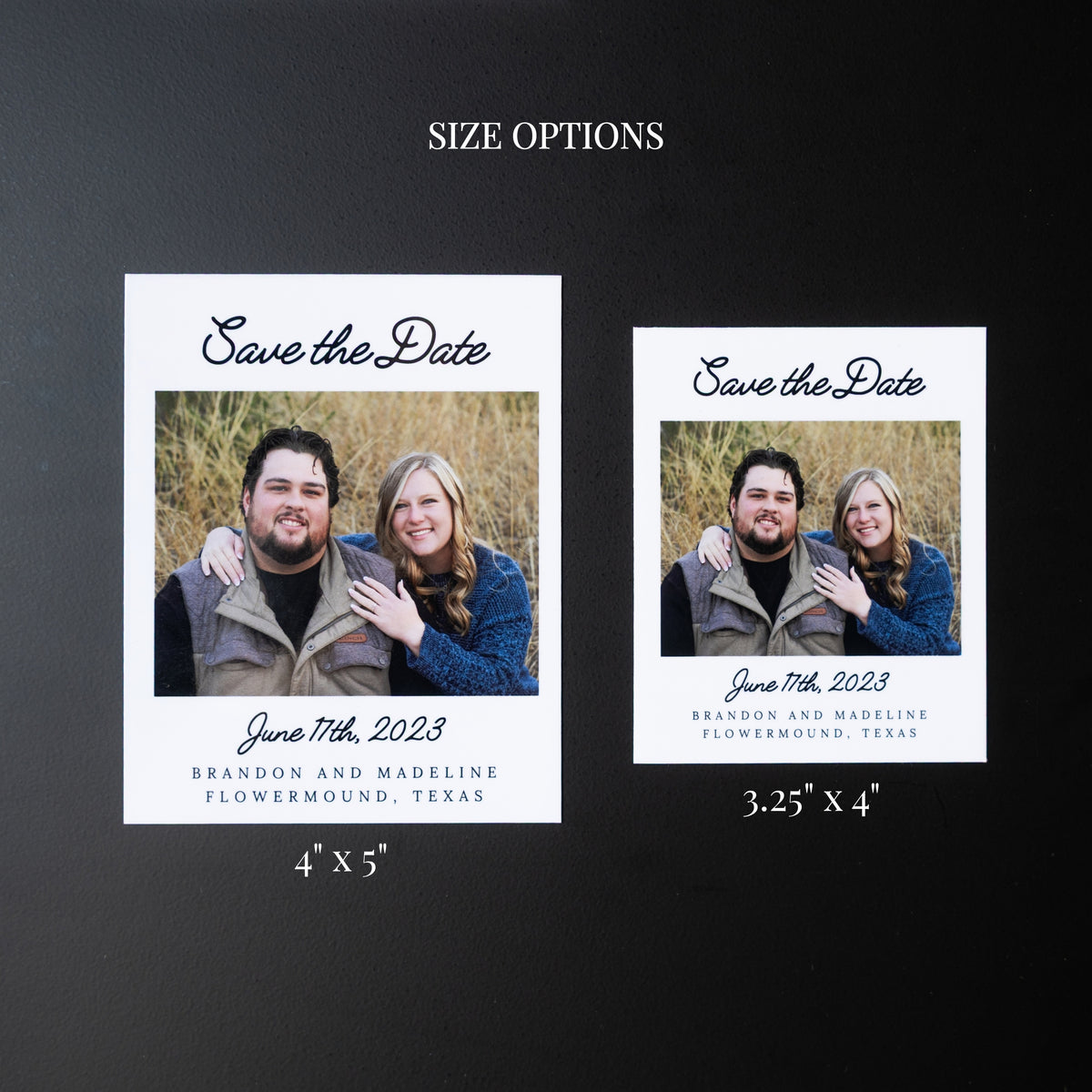 4" x 5" Genevieve Marigold Custom Save the Date Photo Magnets
