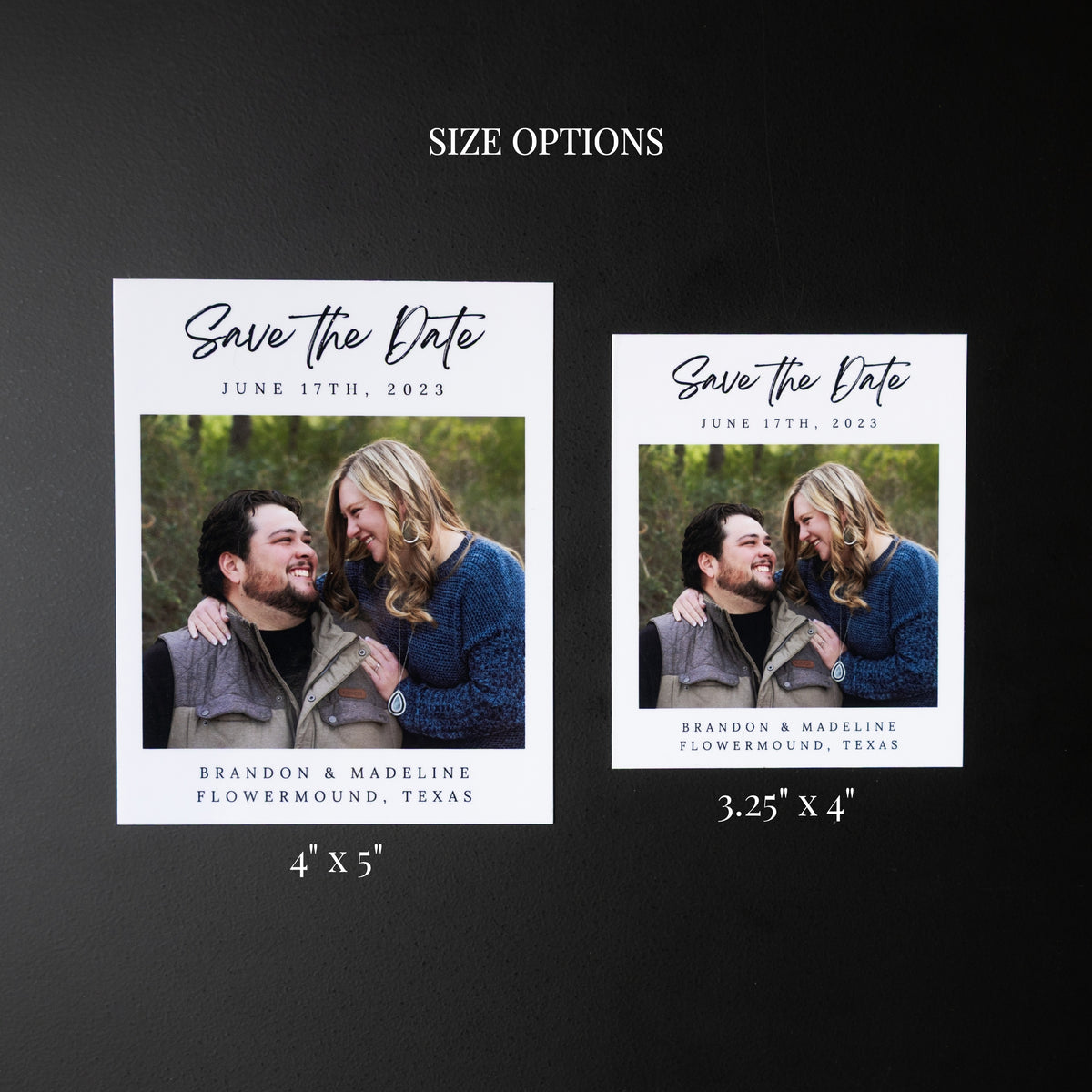 4" x 5" Adrienne Rose Custom Save the Date Photo Magnets