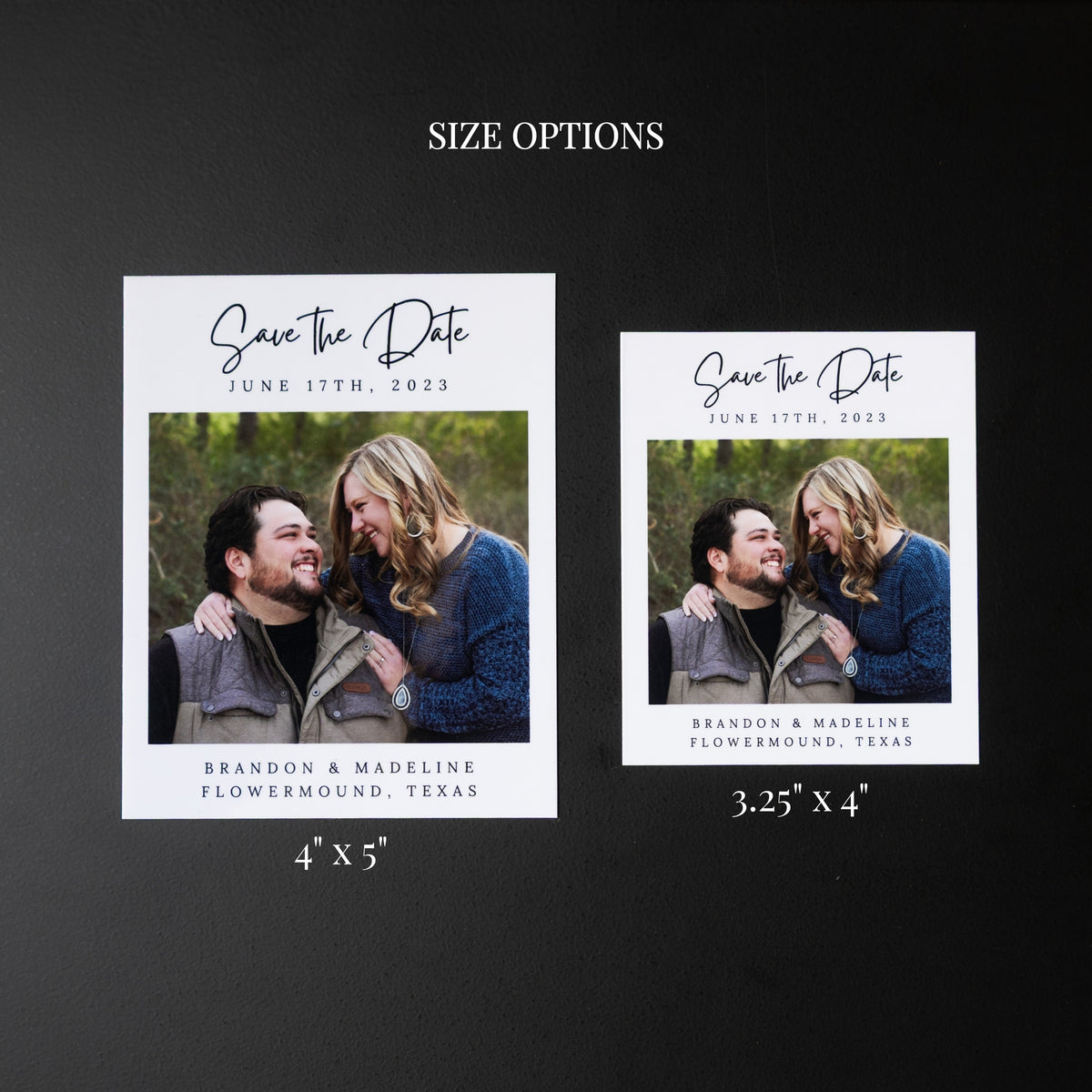 3.25" x 4" Adrienne Gardenia Custom Save the Date Photo Magnets