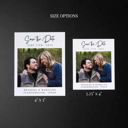 4" x 5" Adrienne Gardenia Custom Save the Date Photo Magnets