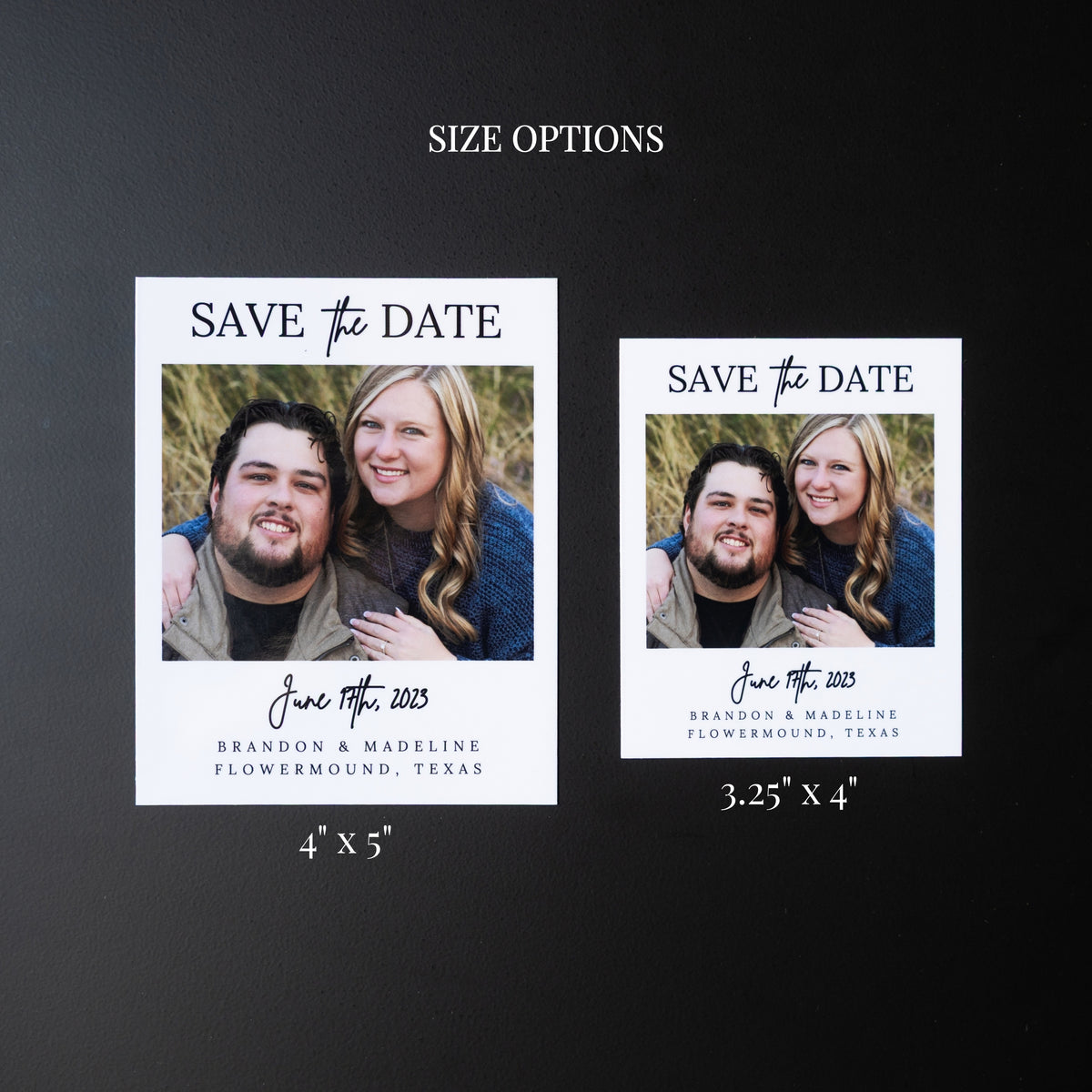 4" x 5" Ashley Hydrangea Custom Save the Date Photo Magnets