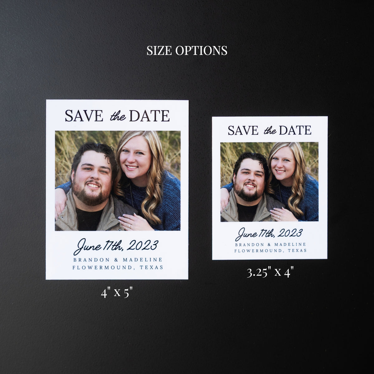 4" x 5" Ashley Marigold Custom Save the Date Photo Magnets