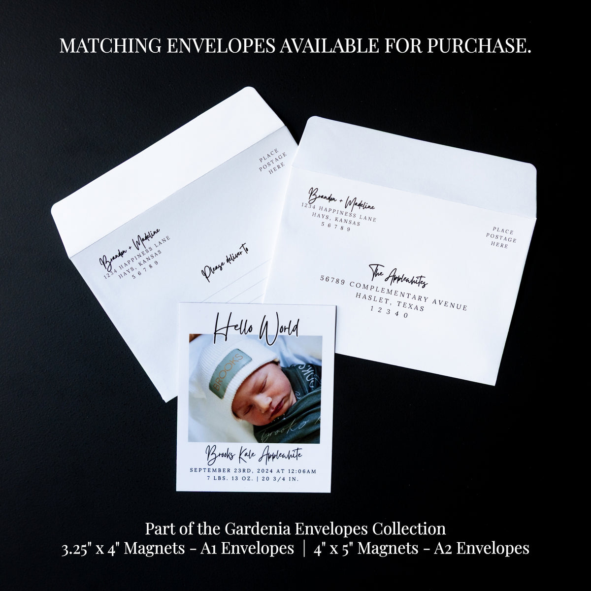 3.25" x 4" Debra Gardenia Custom Birth Announcement Photo Magnets