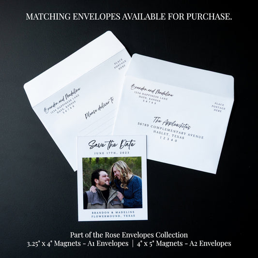 3.25" x 4" Adrienne Rose Custom Save the Date Photo Magnets