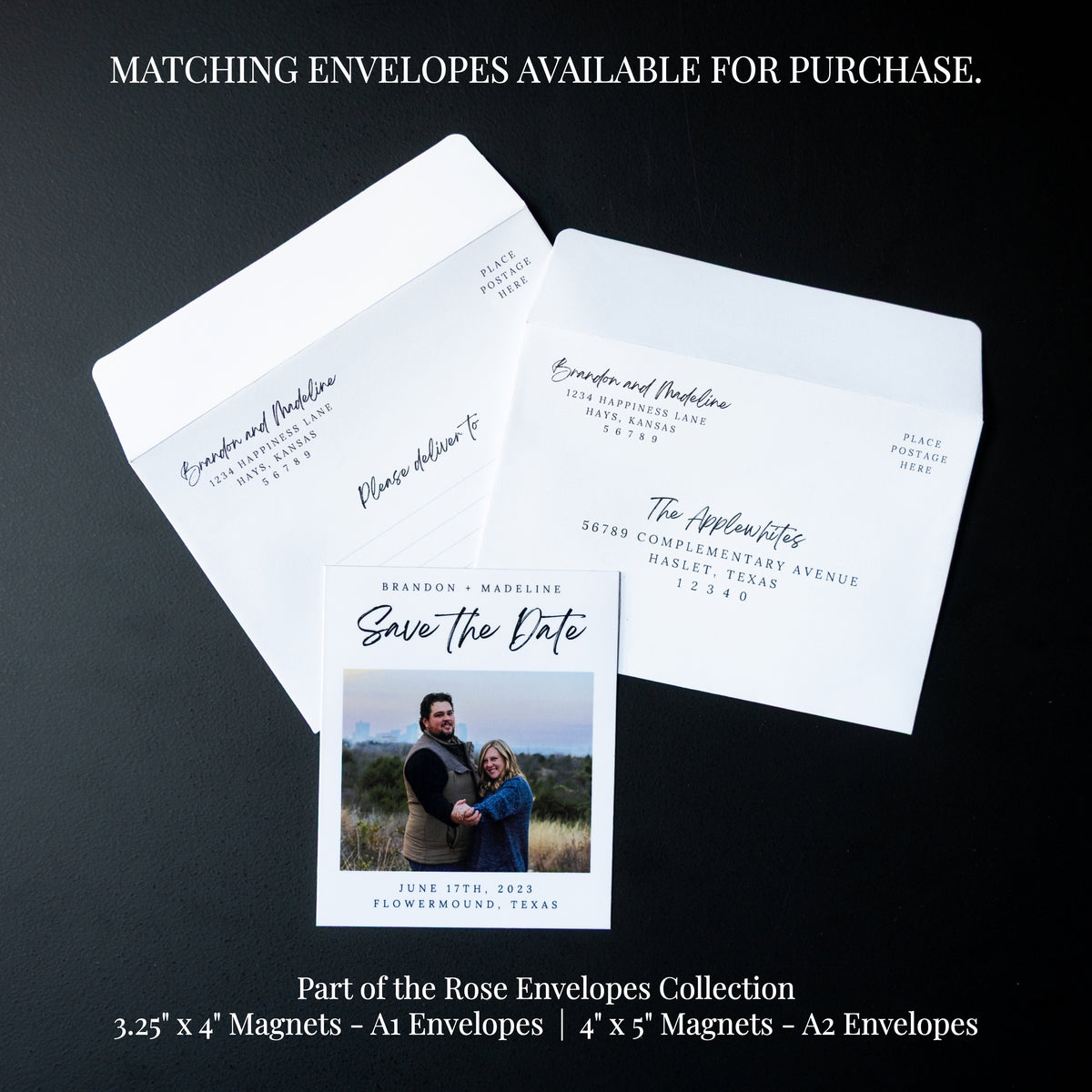 4" x 5" Catherine Rose Custom Save the Date Photo Magnets