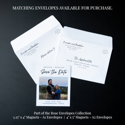 4" x 5" Catherine Rose Custom Save the Date Photo Magnets