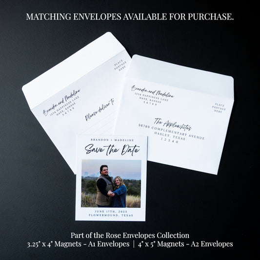 4" x 5" Catherine Rose Custom Save the Date Photo Magnets