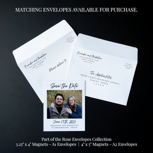 3.25" x 4" Genevieve Rose Custom Save the Date Photo Magnets