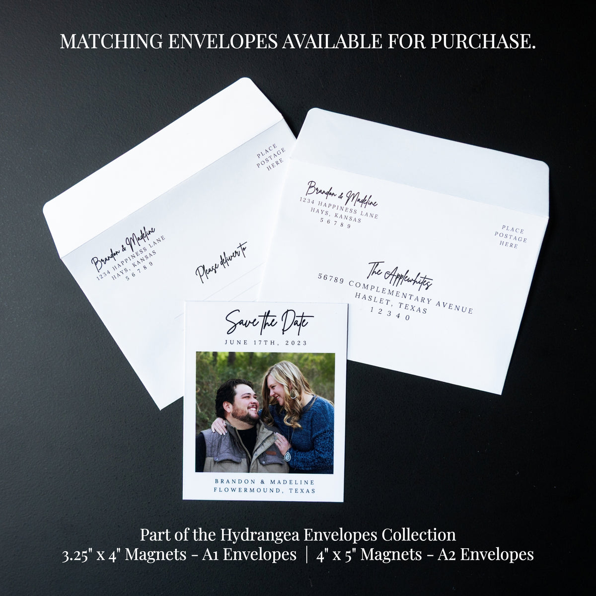 4" x 5" Adrienne Hydrangea Custom Save the Date Photo Magnets
