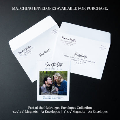 3.25" x 4" Adrienne Hydrangea Custom Save the Date Photo Magnets