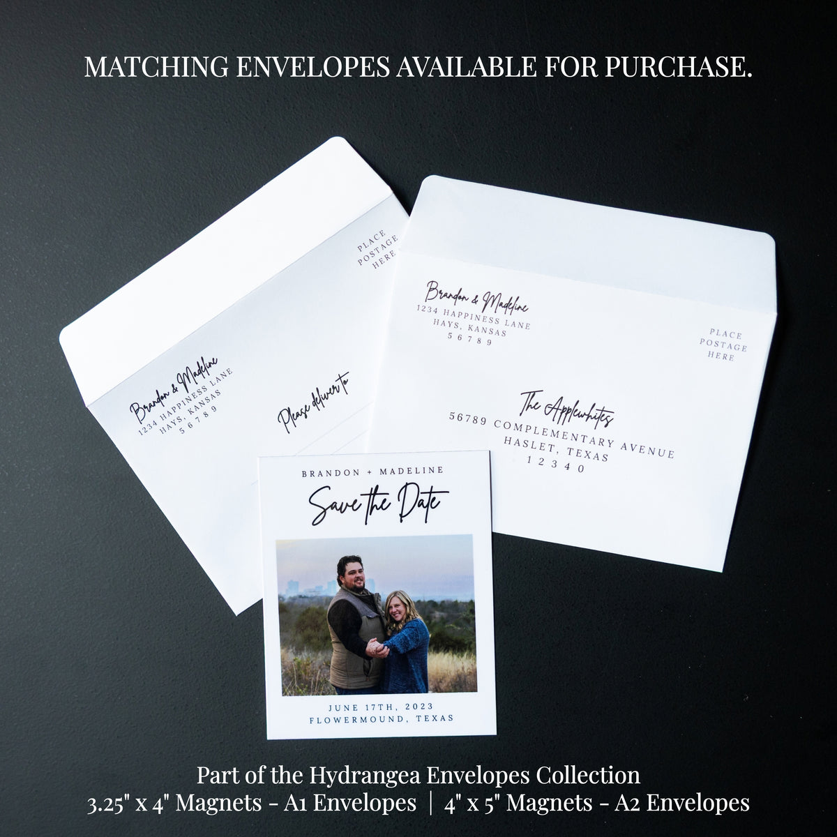 4" x 5" Catherine Hydrangea Custom Save the Date Photo Magnets