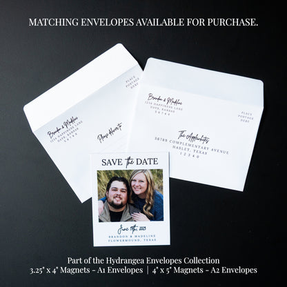4" x 5" Ashley Hydrangea Custom Save the Date Photo Magnets