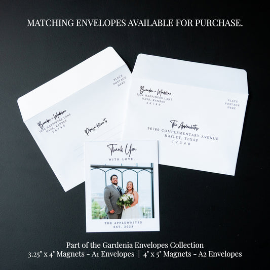 3.25" x 4" Naida Gardenia Custom Thank You Photo Magnets