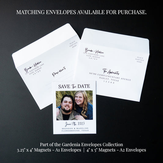 4" x 5" Ashley Gardenia Custom Save the Date Photo Magnets