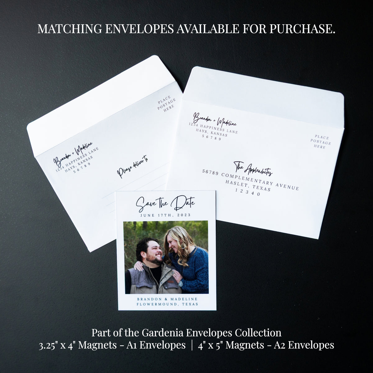 4" x 5" Adrienne Gardenia Custom Save the Date Photo Magnets