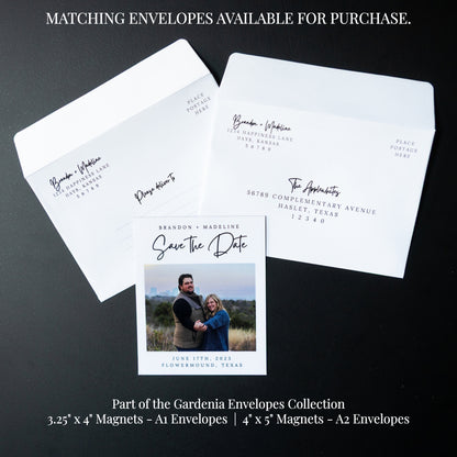 4" x 5" Catherine Gardenia Custom Save the Date Photo Magnets