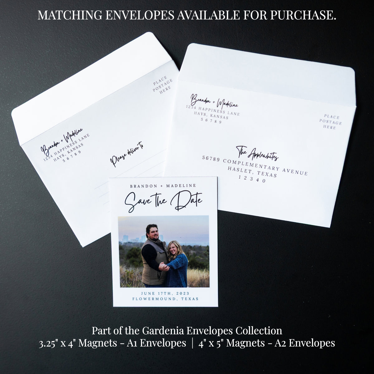 3.25" x 4" Catherine Gardenia Custom Save the Date Photo Magnets