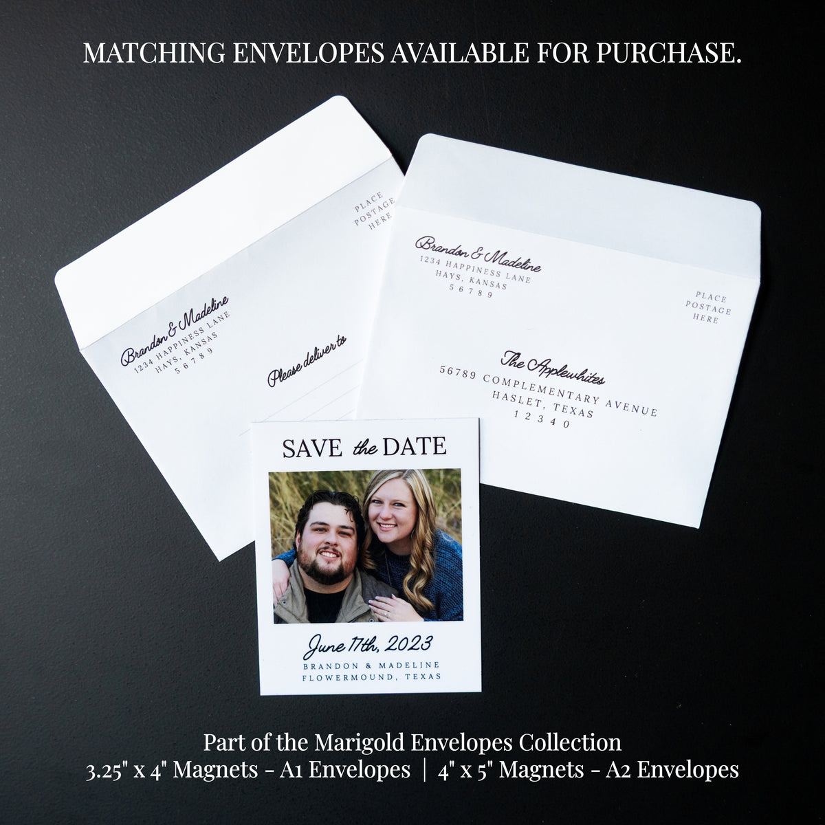 3.25" x 4" Ashley Marigold Custom Save the Date Photo Magnets