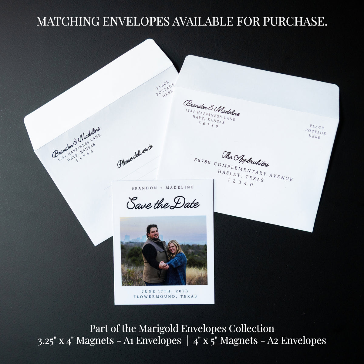 4" x 5" Catherine Marigold Custom Save the Date Photo Magnets