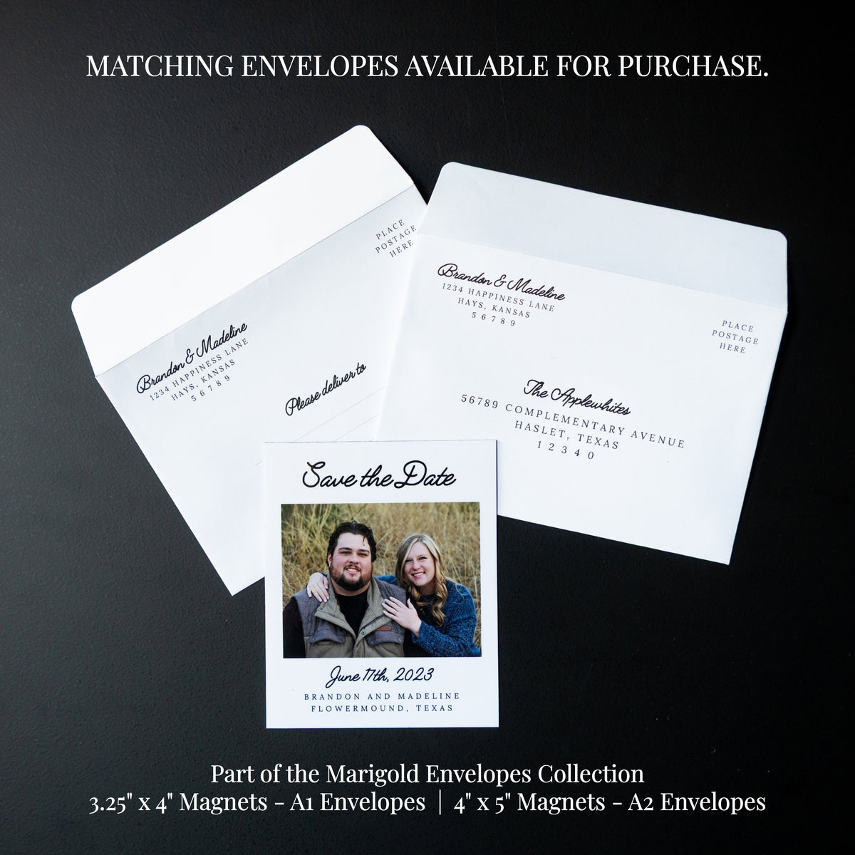 3.25" x 4" Genevieve Marigold Custom Save the Date Photo Magnets