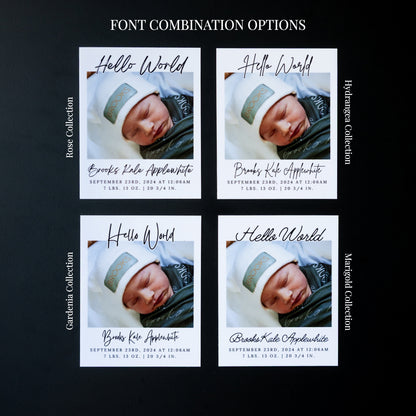 3.25" x 4" Debra Rose Custom Birth Announcement Photo Magnets