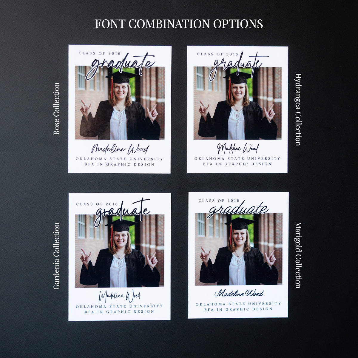 3.25" x 4" Cheryl Hydrangea Custom Graduation Photo Magnets