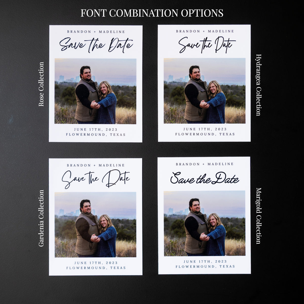 4" x 5" Catherine Hydrangea Custom Save the Date Photo Magnets