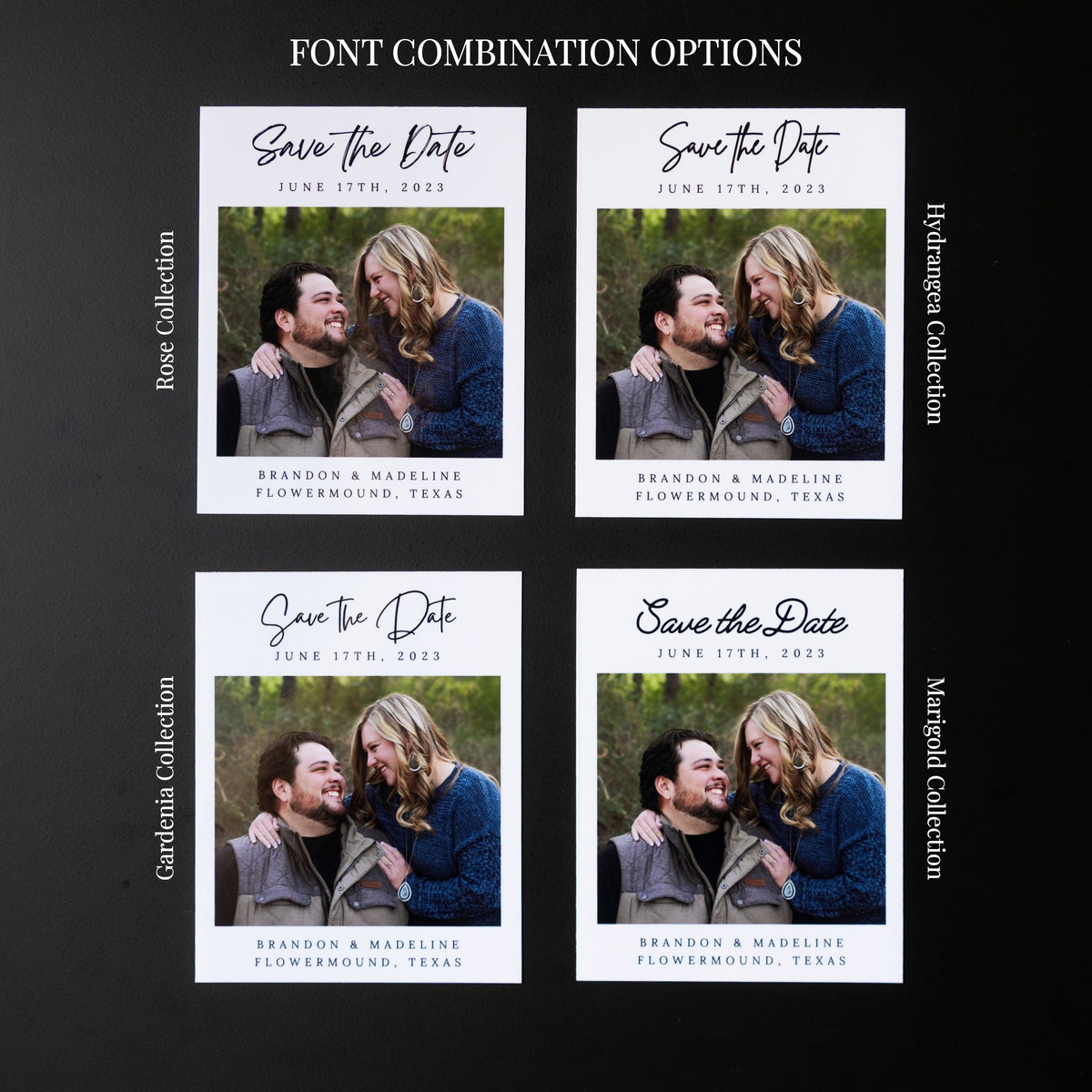 4" x 5" Adrienne Hydrangea Custom Save the Date Photo Magnets