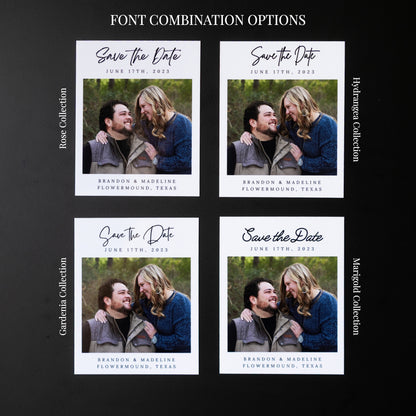 4" x 5" Adrienne Hydrangea Custom Save the Date Photo Magnets