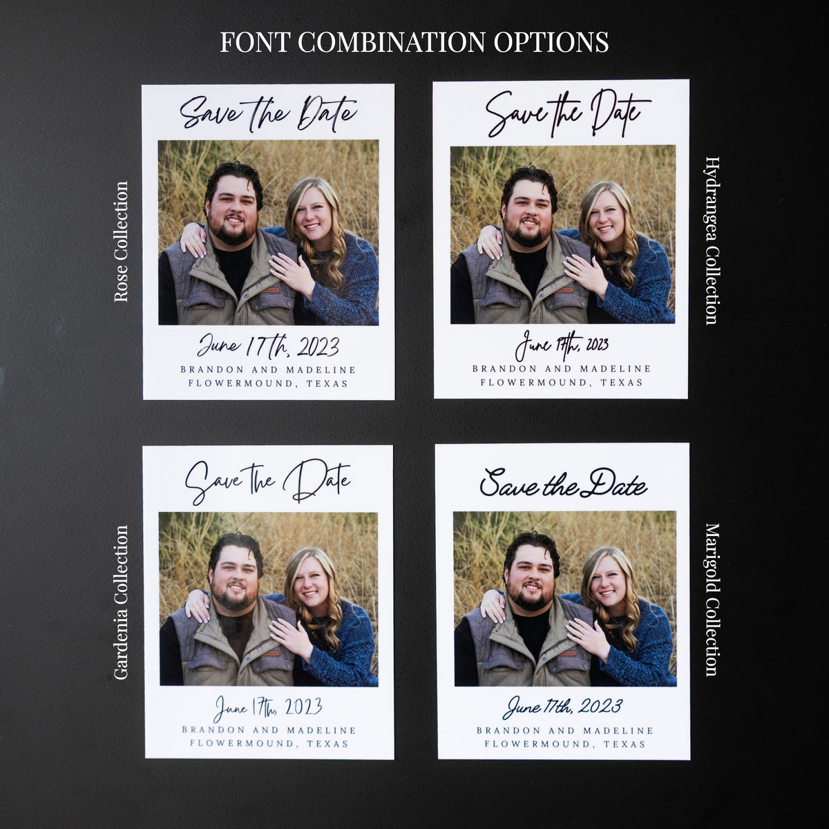 3.25" x 4" Genevieve Hydrangea Custom Save the Date Photo Magnets