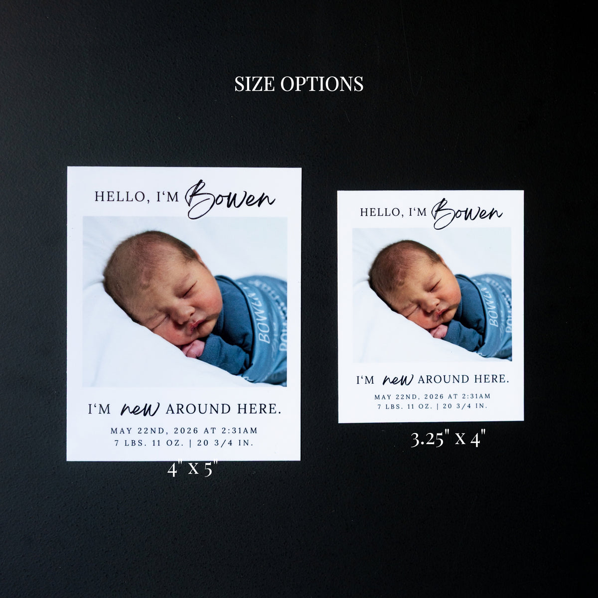 3.25" x 4" LaVerne Rose Custom Birth Announcement Photo Magnets