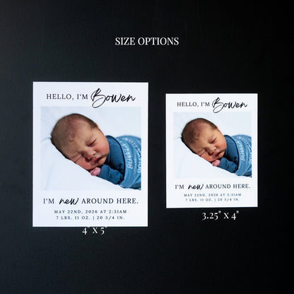 3.25" x 4" LaVerne Rose Custom Birth Announcement Photo Magnets