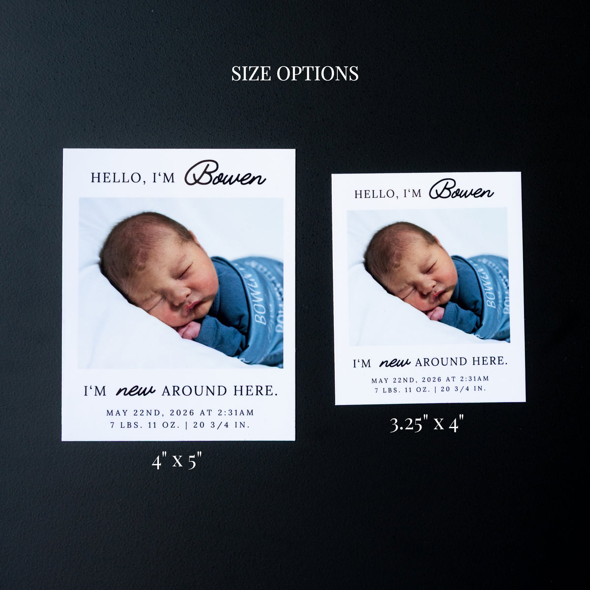 3.25" x 4" LaVerne Marigold Custom Birth Announcement Photo Magnets
