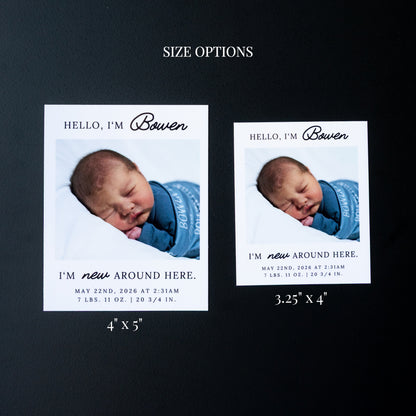 3.25" x 4" LaVerne Marigold Custom Birth Announcement Photo Magnets