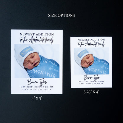 4" x 5" Martha Hydrangea Custom Birth Announcement Photo Magnets